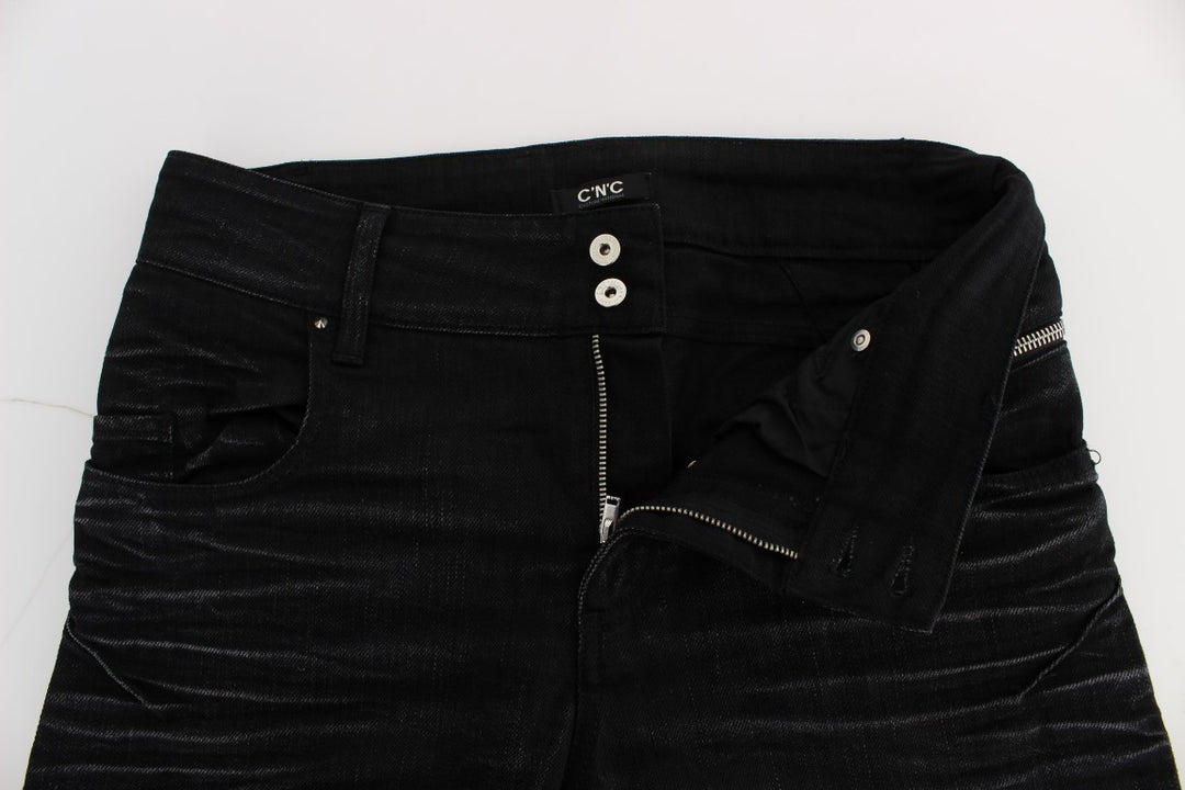 Costume National Schwarze Baumwolle Slouchy Slims Fit Jeans