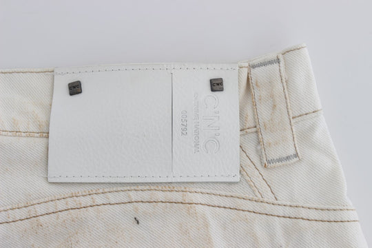 Costume National Weiße Slim Fit Bootcut Jeans aus Baumwolle
