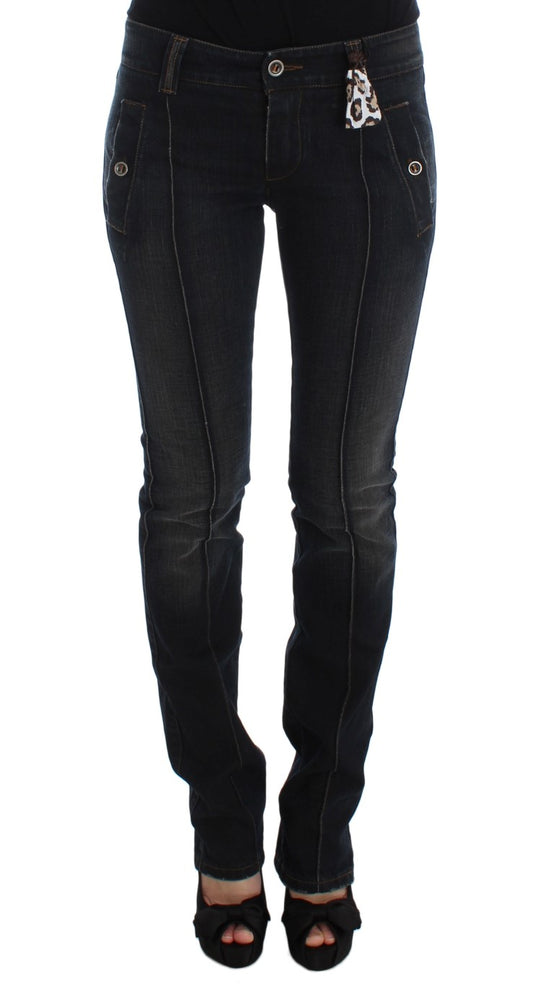 Ermanno Scervino Blaue Waschung Baumwolle Slim Fit Jeans