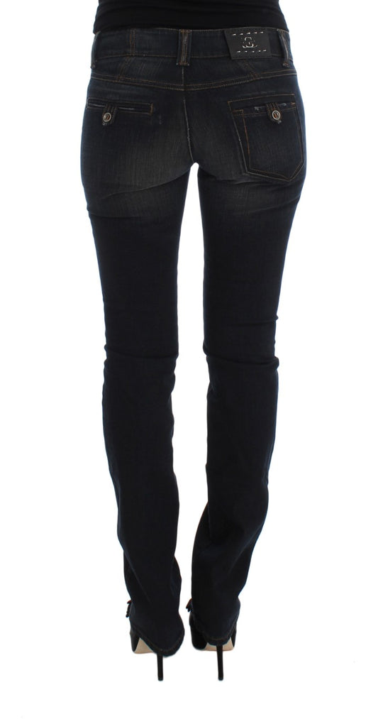 Ermanno Scervino Blaue Waschung Baumwolle Slim Fit Jeans