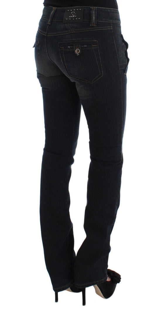 Ermanno Scervino Blaue Waschung Baumwolle Slim Fit Jeans