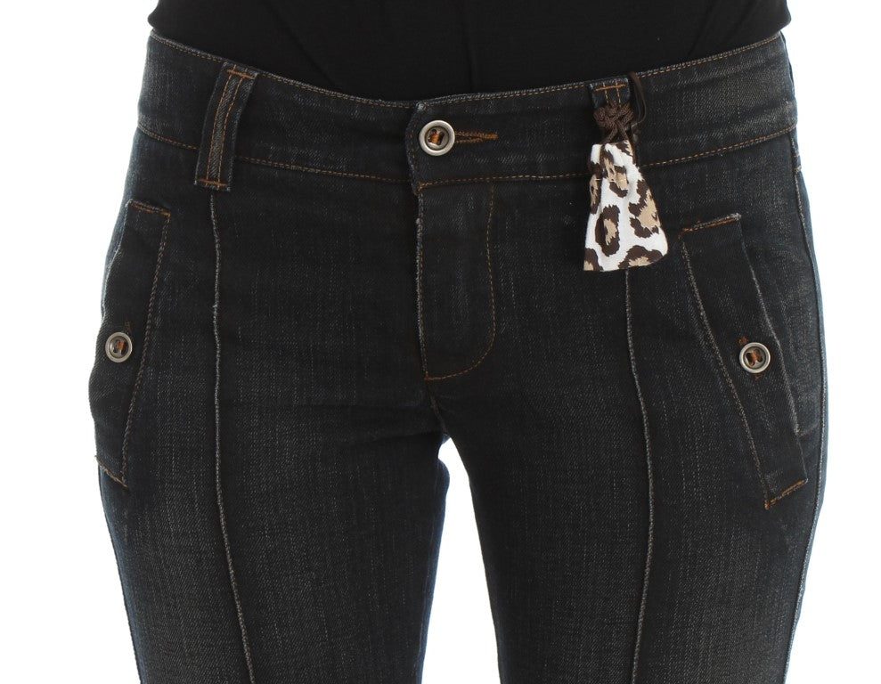 Ermanno Scervino Blaue Waschung Baumwolle Slim Fit Jeans