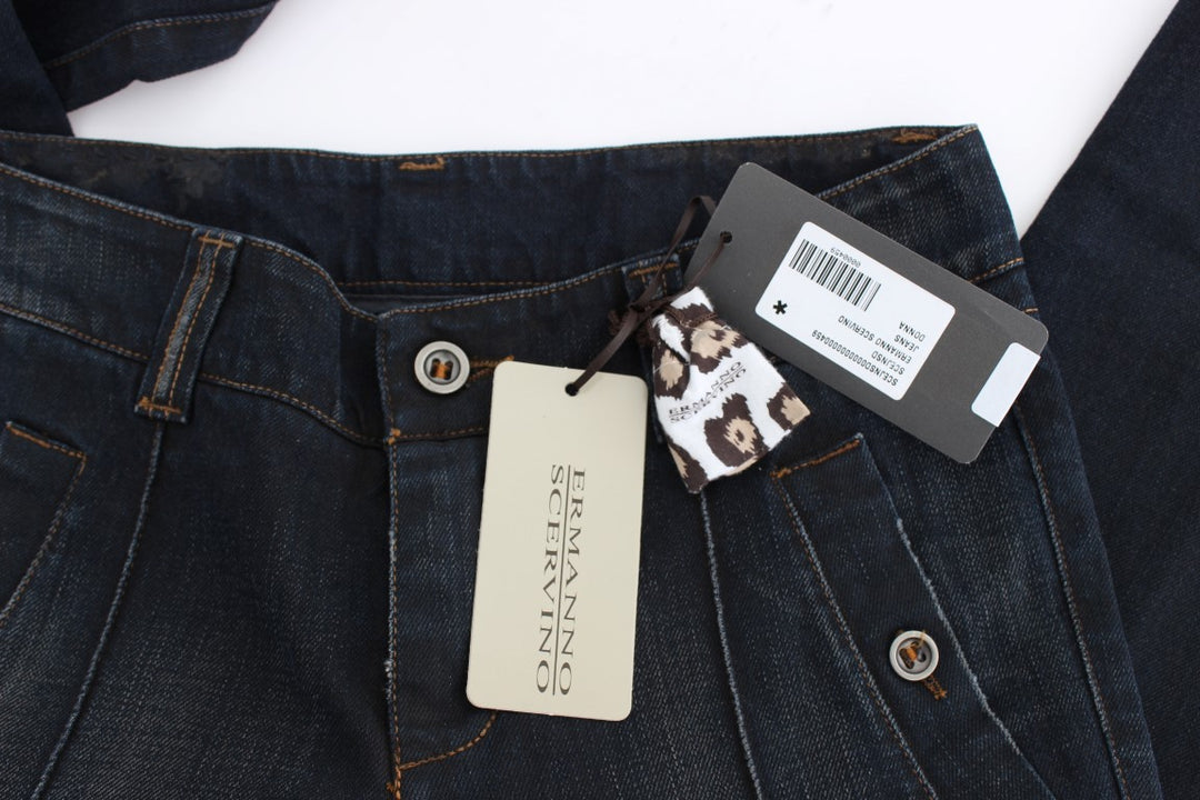 Ermanno Scervino Blaue Waschung Baumwolle Slim Fit Jeans