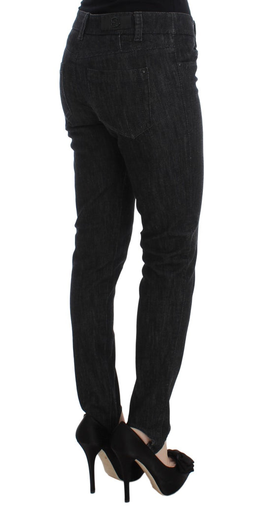Ermanno Scervino Blaue Slim Fit Denim-Jeans aus Baumwolle