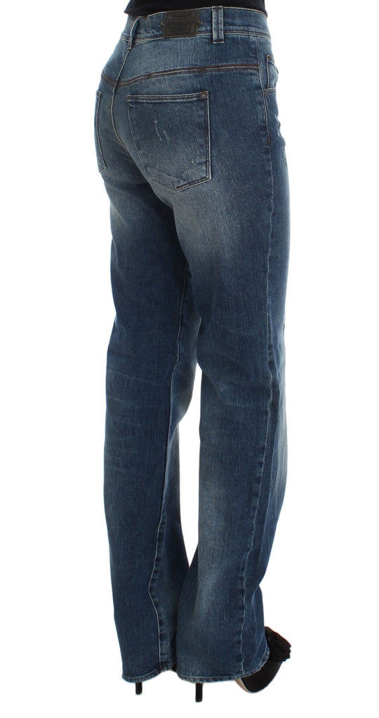 Ermanno Scervino Blaue Waschung Baumwollmischung Slim Fit Jeans