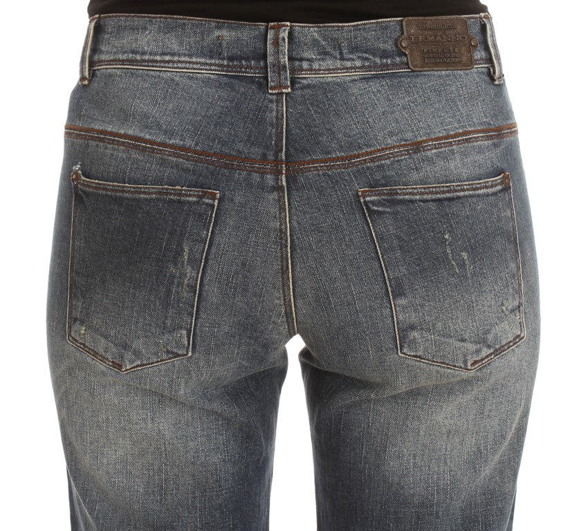 Ermanno Scervino Blaue Waschung Baumwollmischung Slim Fit Jeans
