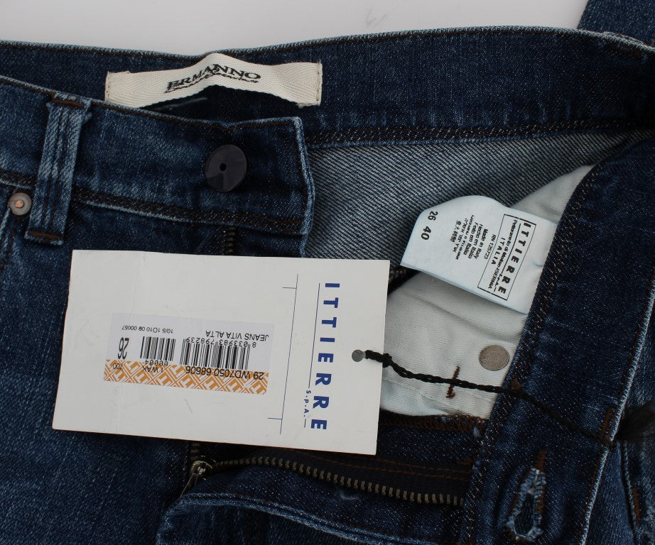 Ermanno Scervino Blaue Waschung Baumwollmischung Slim Fit Jeans