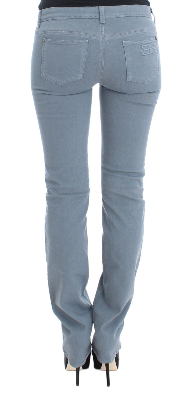 Ermanno Scervino Blaue Baumwollmischung Slim Fit Bootcut Jeans