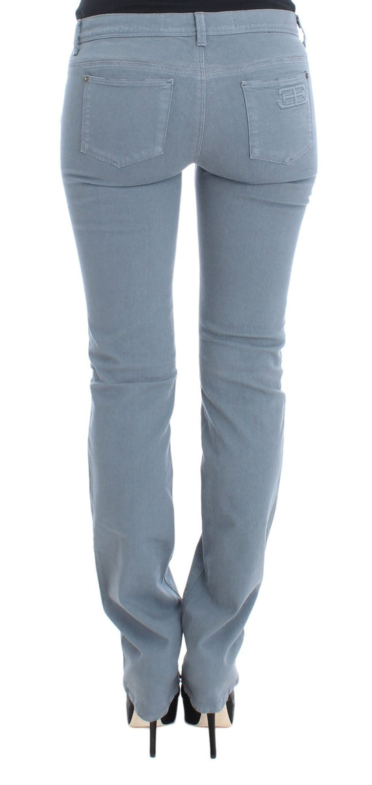 Ermanno Scervino Blaue Baumwollmischung Slim Fit Bootcut Jeans