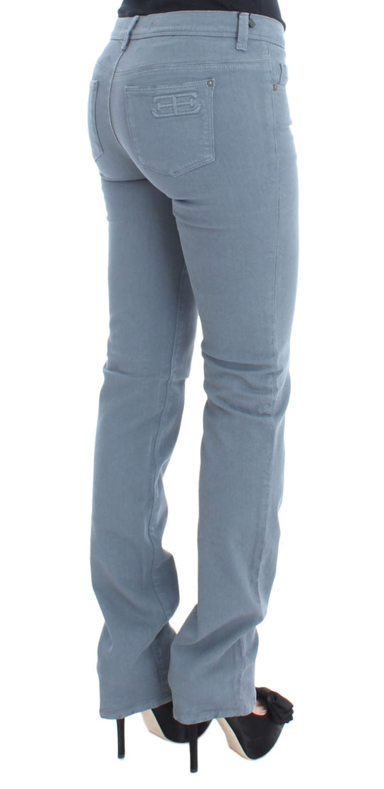 Ermanno Scervino Blaue Baumwollmischung Slim Fit Bootcut Jeans