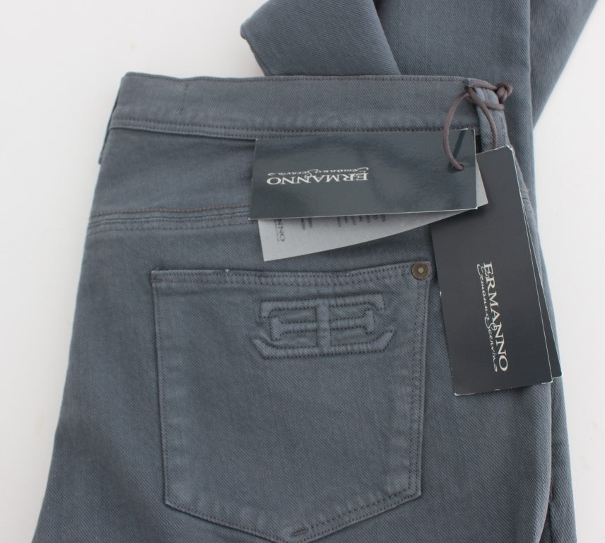 Ermanno Scervino Blaue Baumwollmischung Slim Fit Bootcut Jeans