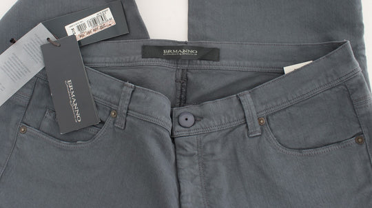 Ermanno Scervino Blaue Baumwollmischung Slim Fit Bootcut Jeans