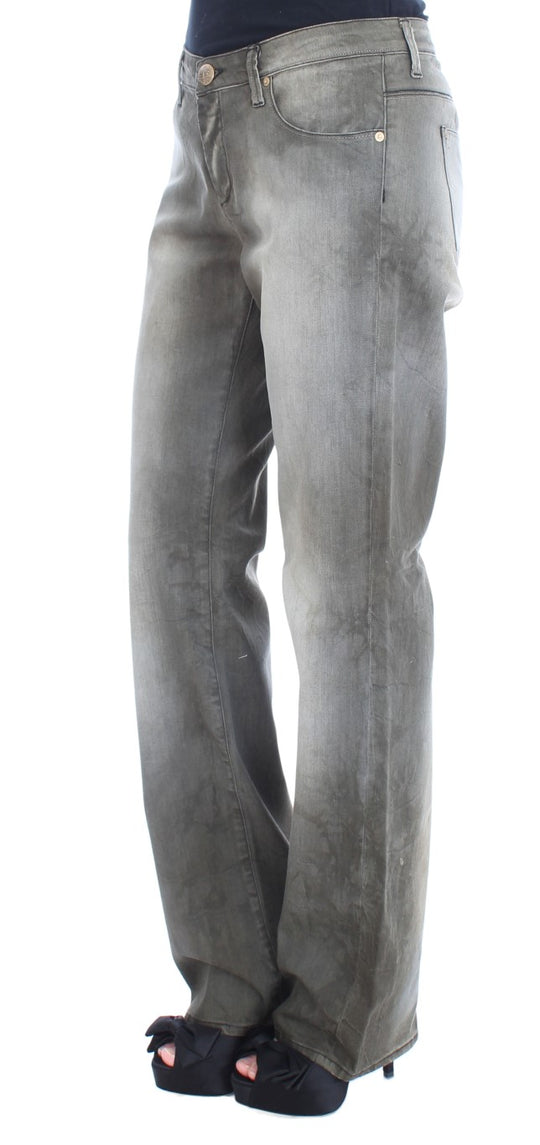 Ermanno Scervino Graue Boyfriend-Jeans aus Baumwollmischung in lockerer Passform