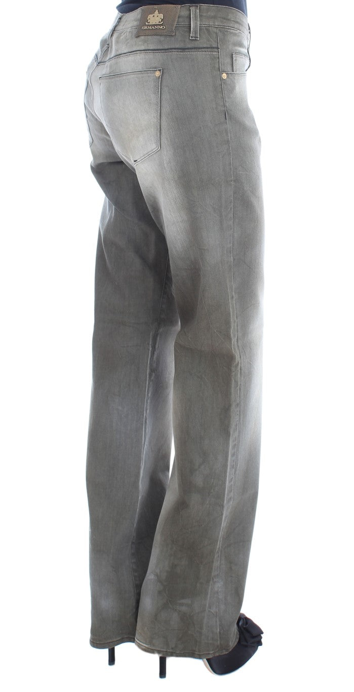 Ermanno Scervino Graue Boyfriend-Jeans aus Baumwollmischung in lockerer Passform