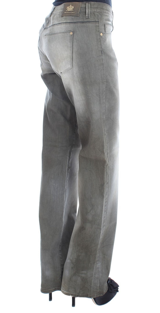 Ermanno Scervino Graue Boyfriend-Jeans aus Baumwollmischung in lockerer Passform