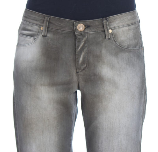 Ermanno Scervino Graue Boyfriend-Jeans aus Baumwollmischung in lockerer Passform
