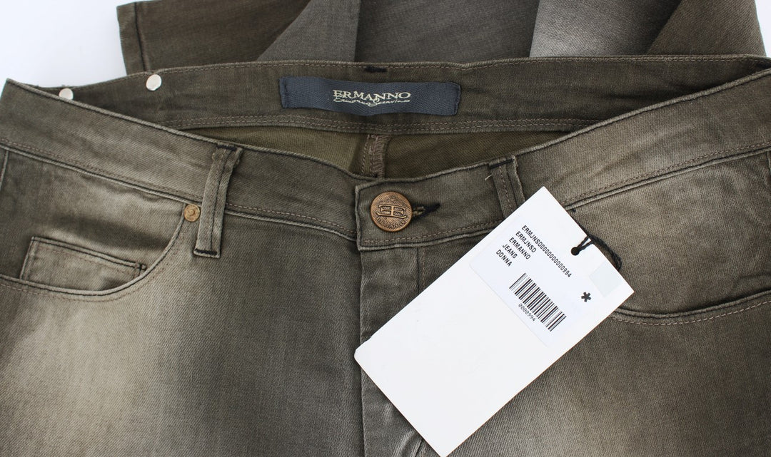 Ermanno Scervino Graue Boyfriend-Jeans aus Baumwollmischung in lockerer Passform