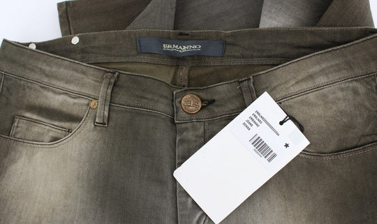 Ermanno Scervino Graue Boyfriend-Jeans aus Baumwollmischung in lockerer Passform