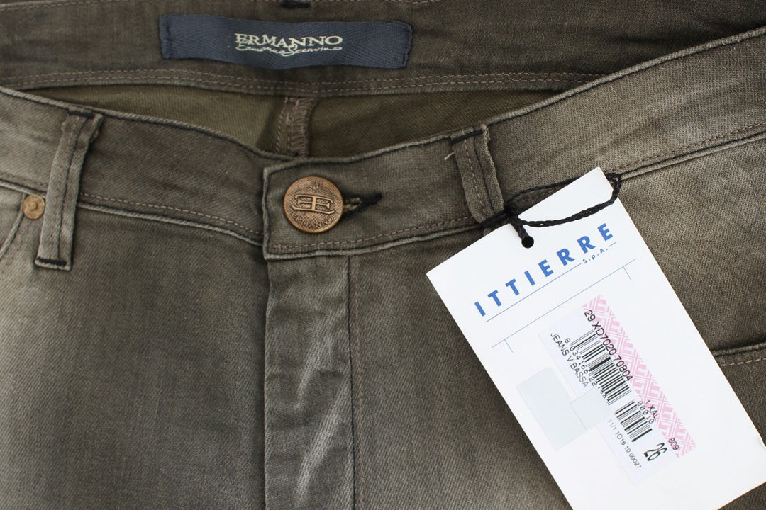 Ermanno Scervino Graue Boyfriend-Jeans aus Baumwollmischung in lockerer Passform