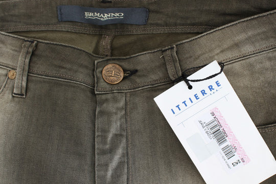 Ermanno Scervino Graue Boyfriend-Jeans aus Baumwollmischung in lockerer Passform