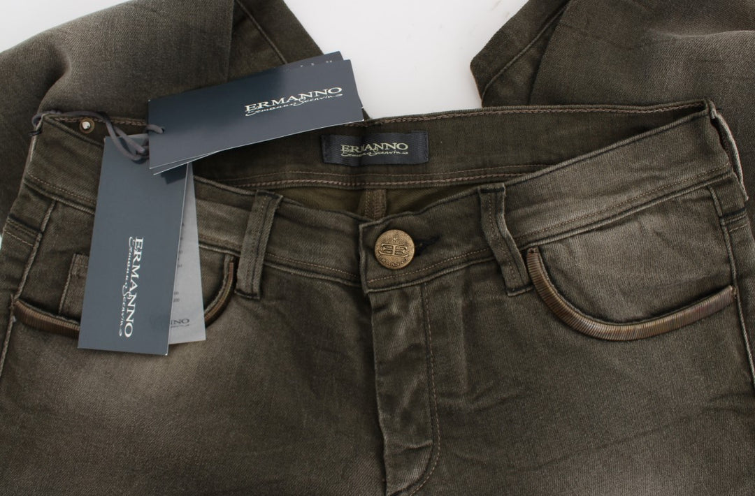 Ermanno Scervino Slim Fit Jeans mit grauer Waschung aus Baumwollmischung