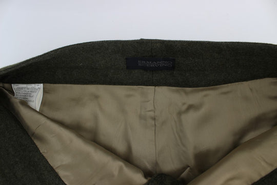 Ermanno Scervino Grüne Cargo-Hose aus Wollmischung in lockerer Passform