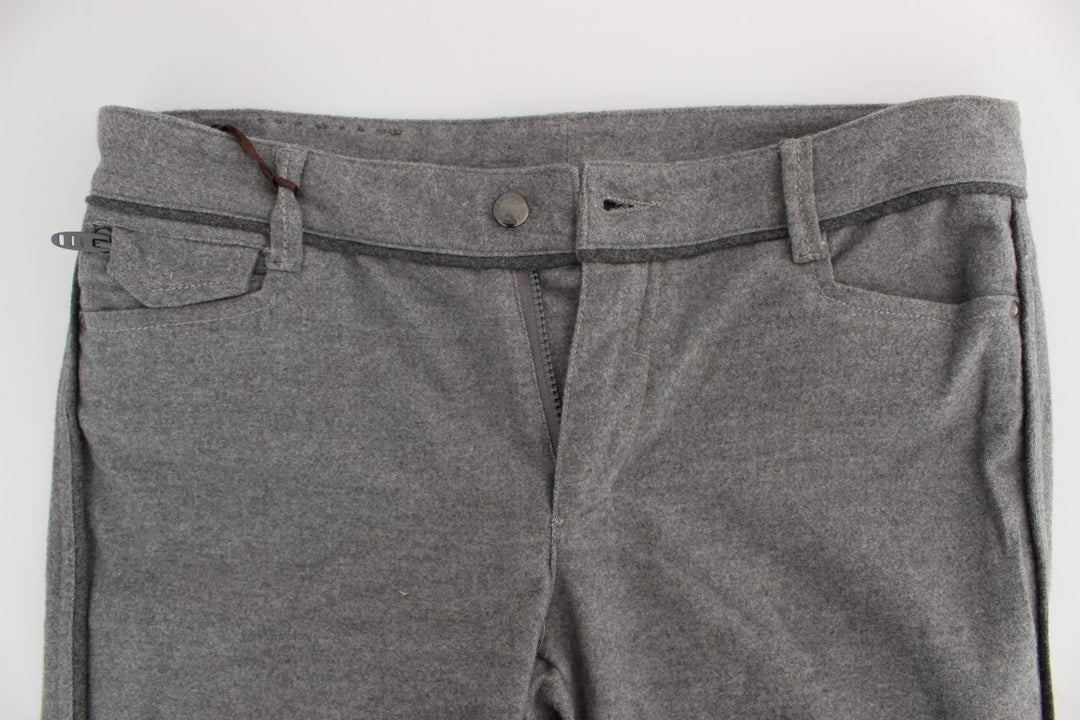 Ermanno Scervino Graue Baumwolle Straight Fit Freizeithosen