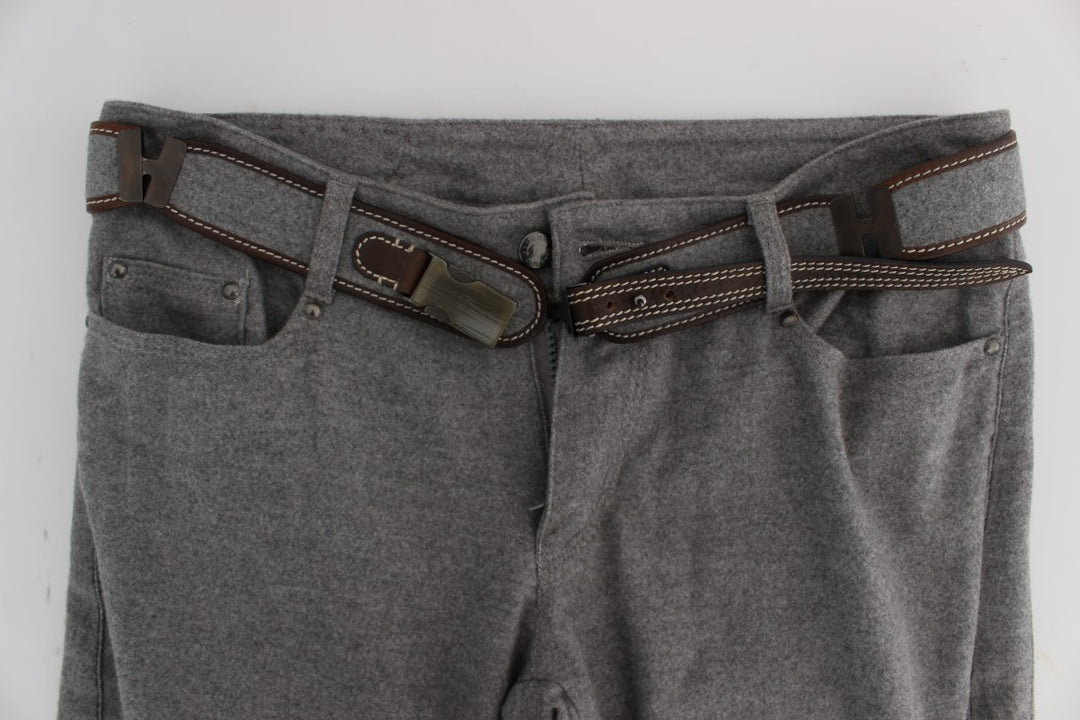 Ermanno Scervino Graue Baumwolle Slim Fit Lässige Bootcut-Hose