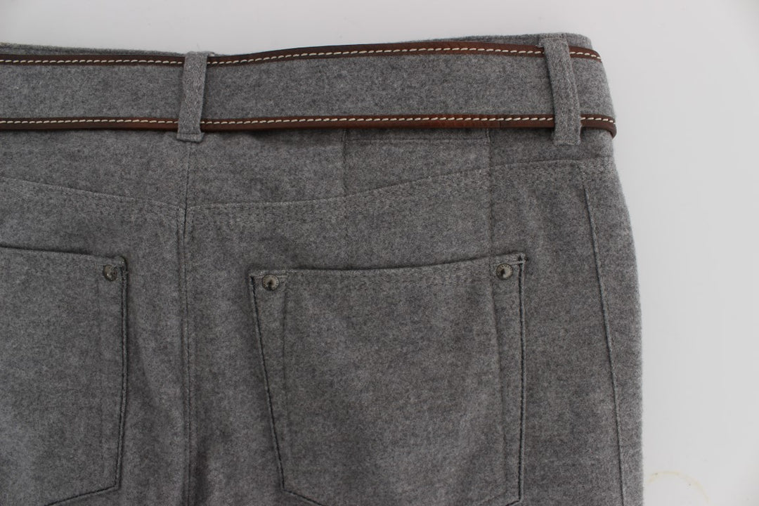 Ermanno Scervino Graue Baumwolle Slim Fit Lässige Bootcut-Hose