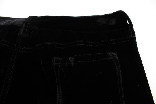 Ermanno Scervino Schwarze Slim Fit-Hose aus Viskosemischung und Samt