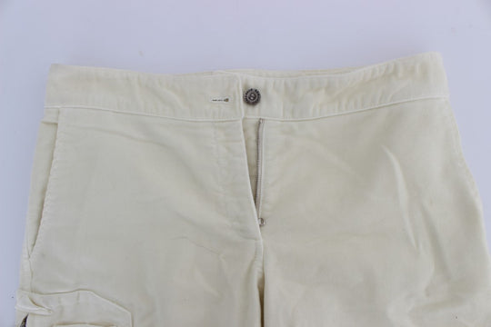 Ermanno Scervino Beigefarbene Capri-Cargo-Hose aus Baumwolle