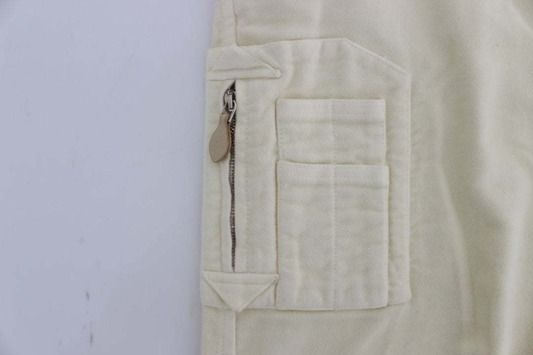 Ermanno Scervino Beigefarbene Capri-Cargo-Hose aus Baumwolle
