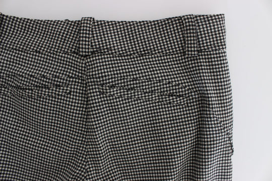 Ermanno Scervino Schwarz-weiß karierte Baumwoll-Luxus-Hose