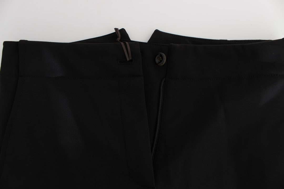 Ermanno Scervino Schwarze Capri-Hose aus Baumwollmischung