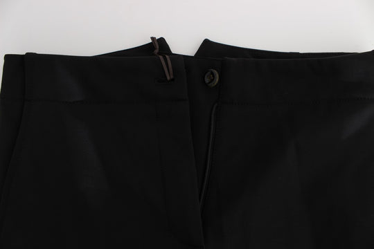 Ermanno Scervino Schwarze Capri-Hose aus Baumwollmischung