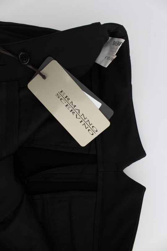 Ermanno Scervino Schwarze Capri-Hose aus Baumwollmischung