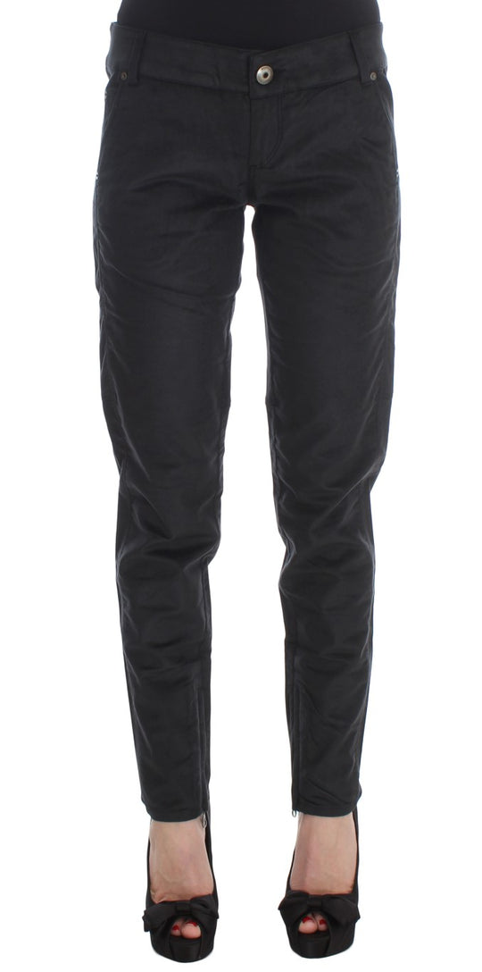 Ermanno Scervino Schwarze Baumwollmischung Regular Fit Hose