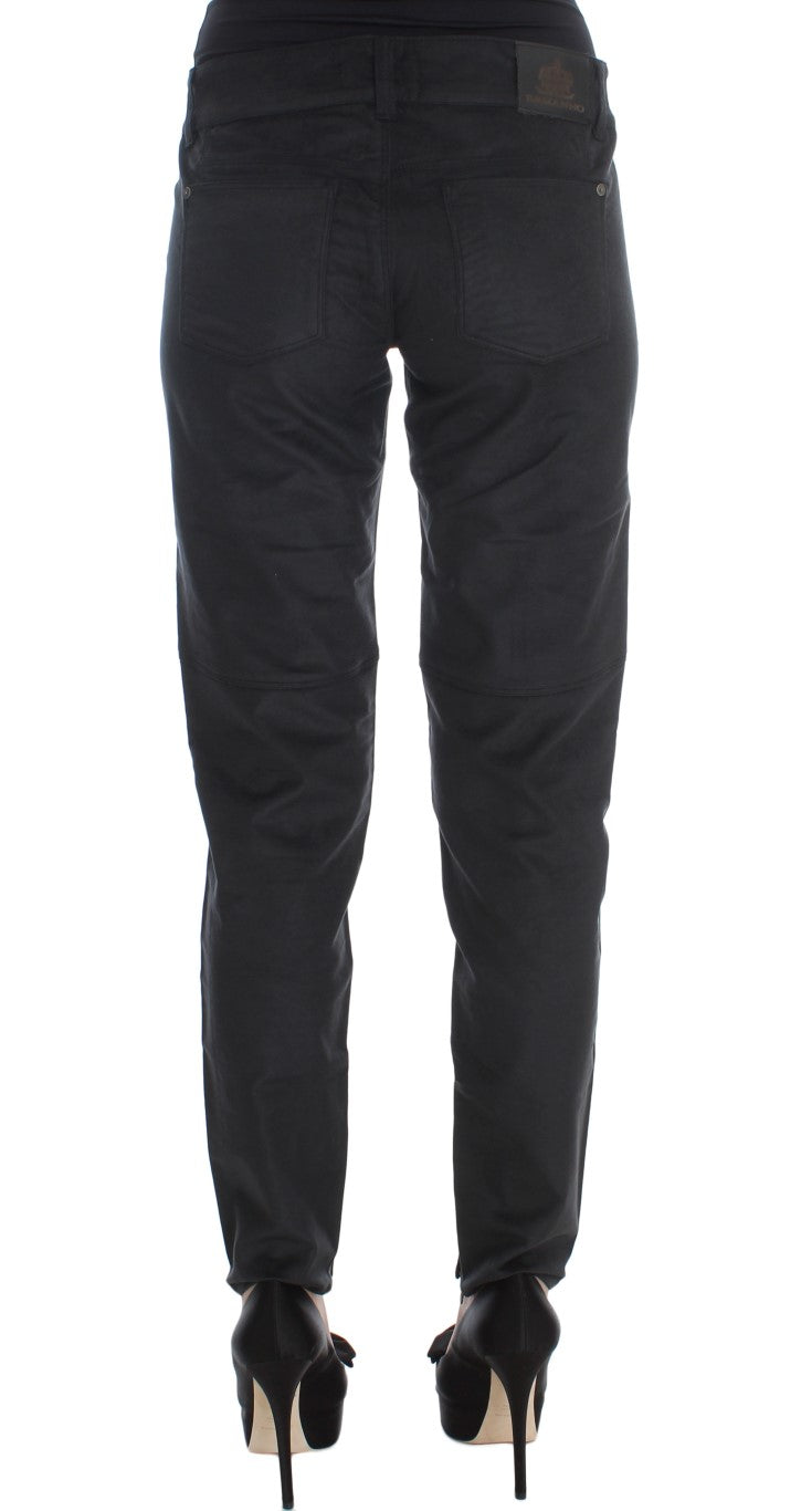 Ermanno Scervino Schwarze Baumwollmischung Regular Fit Hose