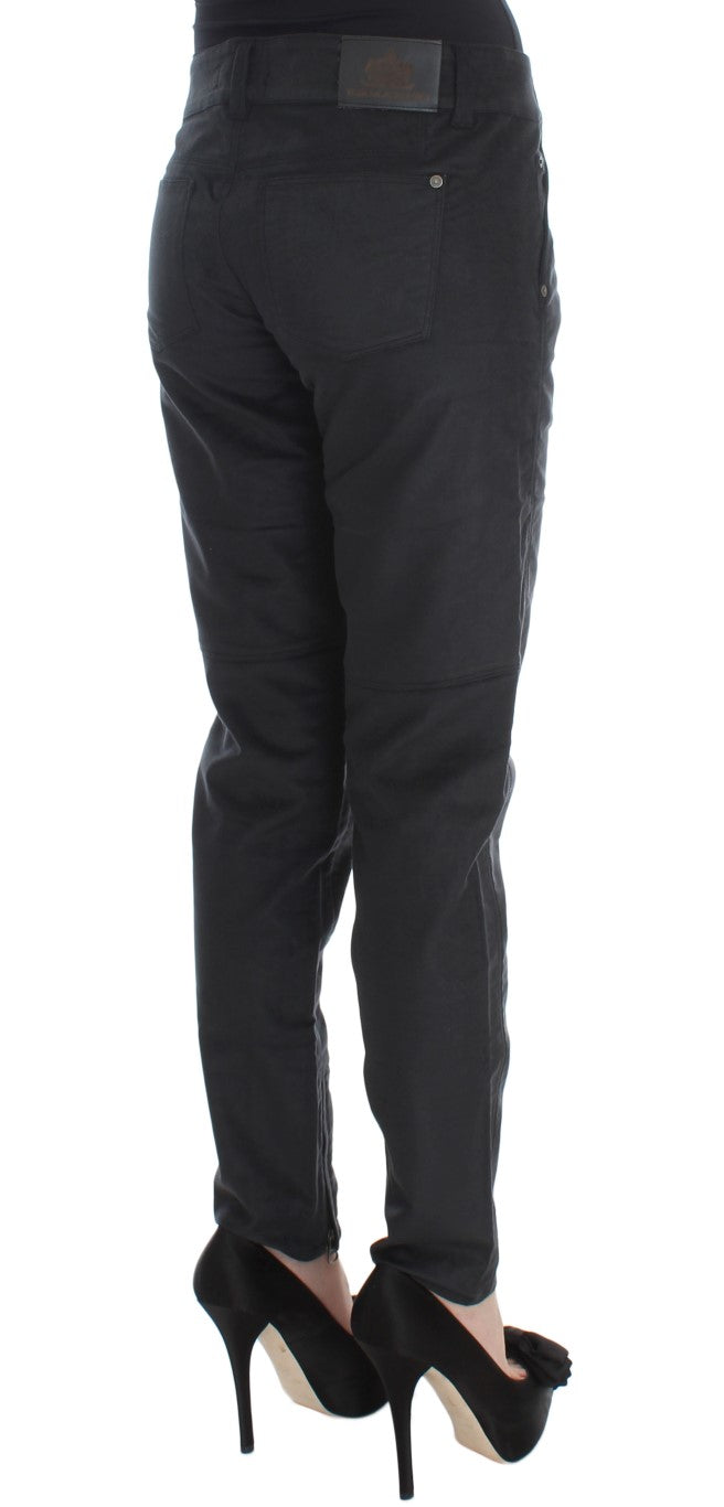 Ermanno Scervino Schwarze Baumwollmischung Regular Fit Hose