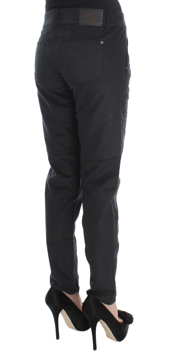 Ermanno Scervino Schwarze Baumwollmischung Regular Fit Hose