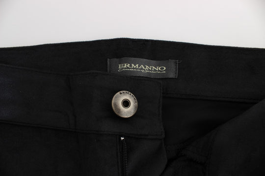 Ermanno Scervino Schwarze Baumwollmischung Regular Fit Hose