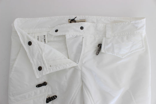 Ermanno Scervino Weiße Nylon gepolsterte Slim Fit Cargohose