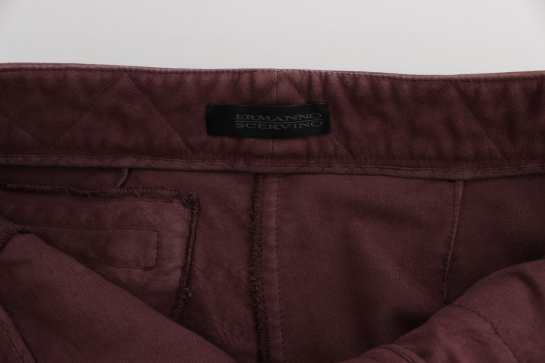 Ermanno Scervino Gekürzte Cargohose aus Baumwolle in Bordeaux