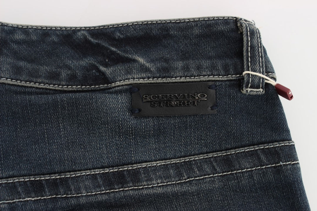 Ermanno Scervino Blaue Slim Fit Jeans aus Baumwollmischung