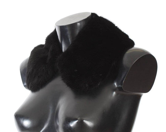Dolce & Gabbana Elegantes schwarzes Nerzpelz-Schulterhalstuch - Léoré