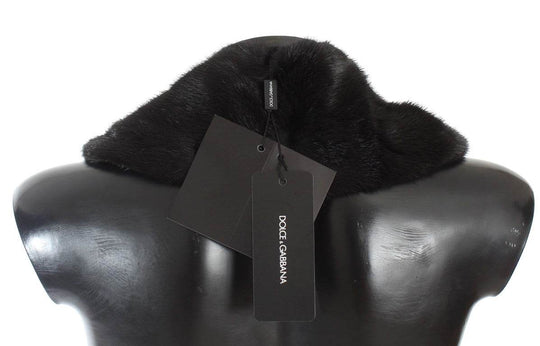 Dolce & Gabbana Elegantes schwarzes Nerzpelz-Schulterhalstuch - Léoré