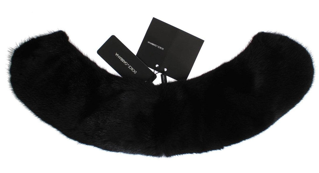 Dolce & Gabbana Elegantes schwarzes Nerzpelz-Schulterhalstuch - Léoré