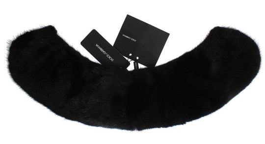 Dolce & Gabbana Elegantes schwarzes Nerzpelz-Schulterhalstuch - Léoré