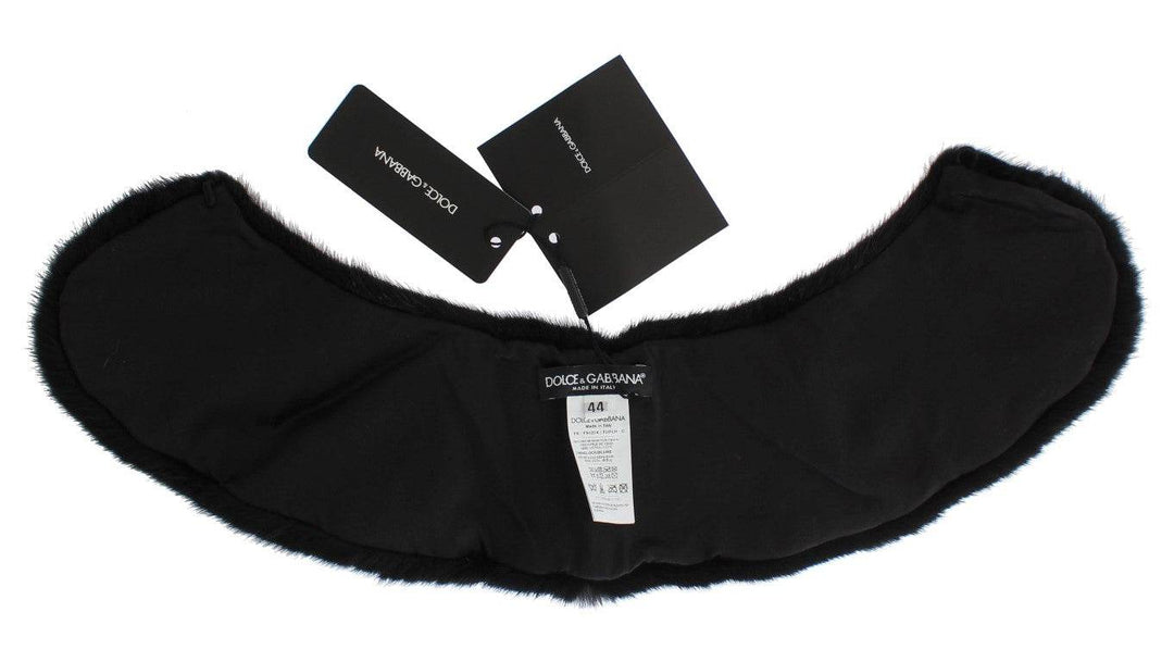 Dolce & Gabbana Elegantes schwarzes Nerzpelz-Schulterhalstuch - Léoré