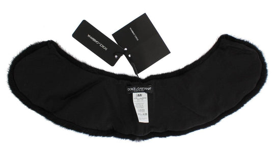 Dolce & Gabbana Elegantes schwarzes Nerzpelz-Schulterhalstuch - Léoré
